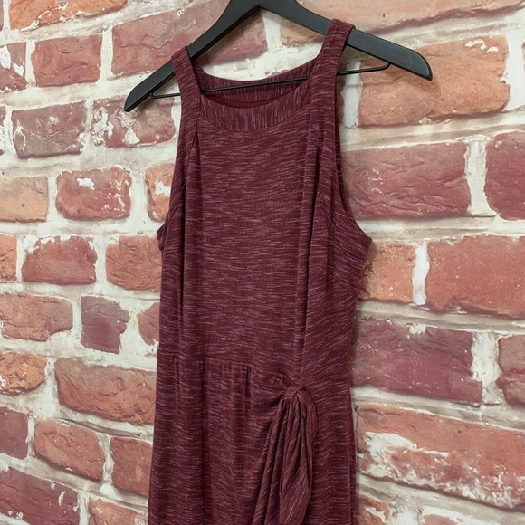 Anthropologie Maeve Women’s Burgundy Slubbed Tie Accent Dress - Picture 3 of 8